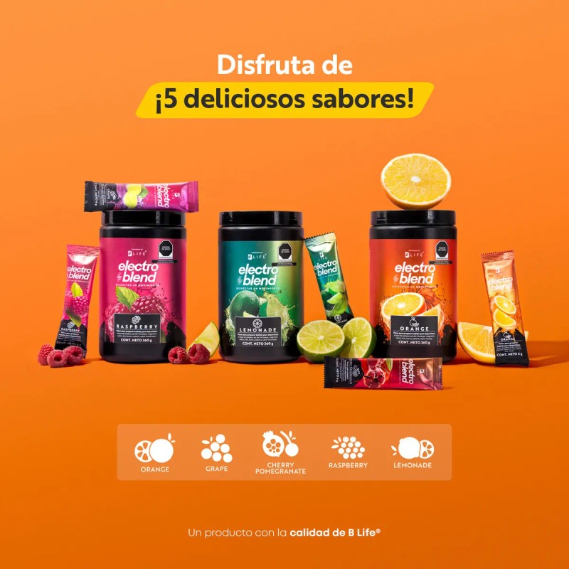 Bebida Hidratante En Polvo 360gr. Electroblend. B Life Sabor Orange