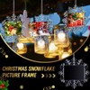 Yookeer Christmas Snowflake Hanging Photo Frame Snowflake Ornaments Christmas Photo