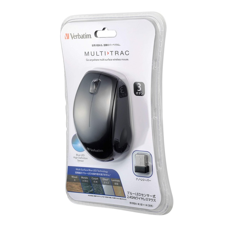 Verbatim MUSWBLZV1 Wireless Mouse Wireless 2.4 GHz Blue LED Sensor