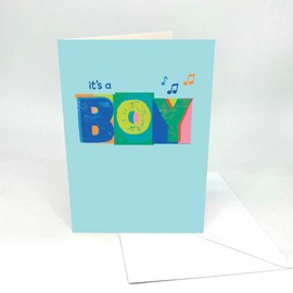 Recordable A5 Audio Sentiment Cards. Baby Boy Cover - AS2228. 30 second audio. Pulley activated. Immediate dispatch