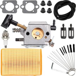 ZAMDOE BR420 BR400 Carburetor Kit for Stihl SR320 SR340 SR380 SR400 SR420 BR320 BR340 BR380 BR400 BR420 Backpack Blower, with Air Filter Fuel Line Filter Spark Plg