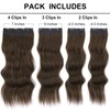 Vigorous Clip in Hair Extensions 4Pcs Chocolate Brown Long Wavy