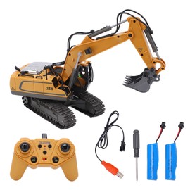 1/20 Excavator Rotate 680 Degrees 11 Channel Crawler Excavator Competition Engineering Vehicle Model Toy 2.4G Wireless for Kids2Pcs Car Battery
