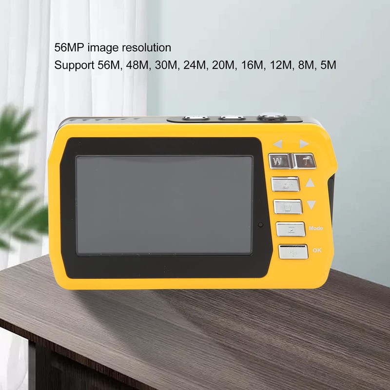 Underwater Camera, 4K 56MP Dual Screen Waterproof Camera with 18X