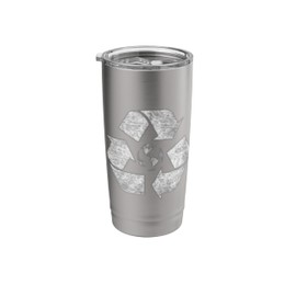Recycled Symbol Logo Earth Day Green Deal Climate Change Stainless Steel Insulated Tumbler