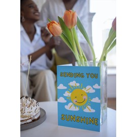 Sending You Sunshine Card | Get Well Soon Card | Thinking Of You Card | Sending Love Card | Miss you Card Get well card - Funny get well soon card G6