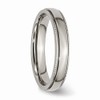Solid Titanium Grooved and Beaded Edge 4mm Plain Classic Wedding