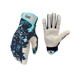Digz Women's Medium Outdoor and Work Gardener Gloves, Spandex, Navy Blue