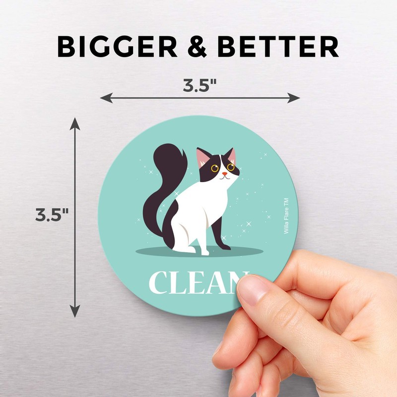 Large Dishwasher Magnet Clean Dirty Sign - Funny Emoji Magnets