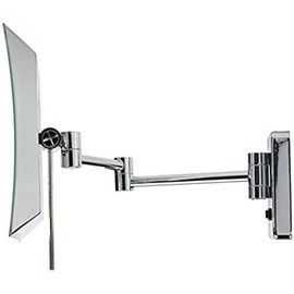 JERDON Wall Mount Makeup Mirror with 5X Magnification - 8.75” x 6.5” Rectangular Design Extends 15.5” from The Wall – Chrome Finish – Direct Wire Only – Model JRT710CLD