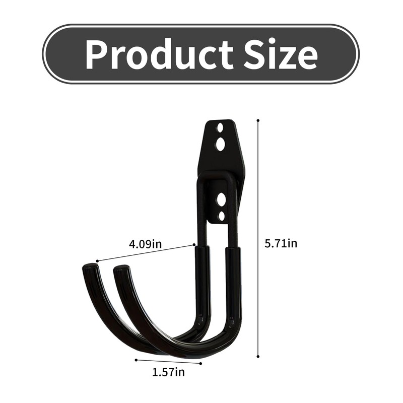 2 Pcs Garage Storage Hooks，Ev Charger Holder Wall Mount，Heavy-Duty J-Hook