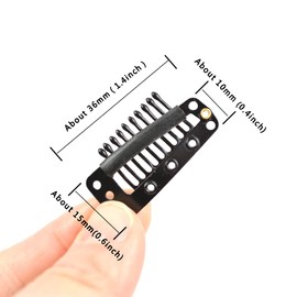 YANTAISIYU-24 piezas/lote 36 mm 10 dientes Clips de extensión de cabello Clips de peine a presión de metal Clips de peluca Clips de cabello para extensiones de cabello Accesorios de peluca Clips con