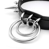 MIlakoo O-Ring, Punk Goth Metal Spike, Rivets, Leather Collar, Choker