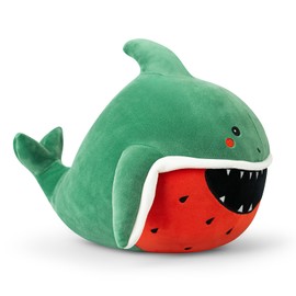 Nuokin Shark Plush Toy for Kids Stuffed Animal with Watermelon Soft Novelty Toys for Boys and Girls Birthday Gifts