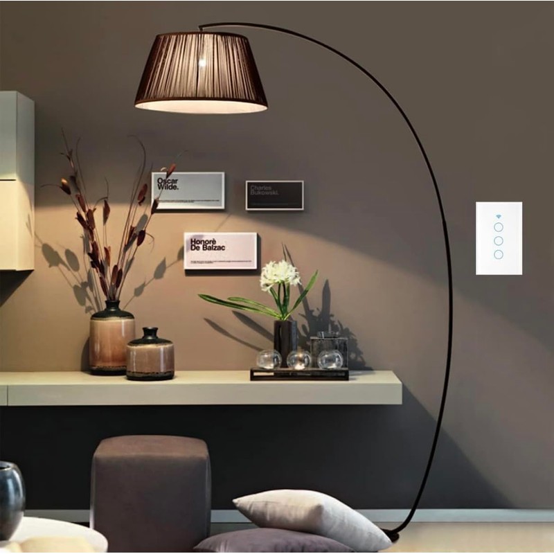 Interruptor de Pared Inteligente WiFi, 3 Vías, Compatible con Alexa,