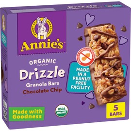 Annie's Organic Drizzle Granola Bars, Chocolate Chip, 5 Bars, 4.6 oz