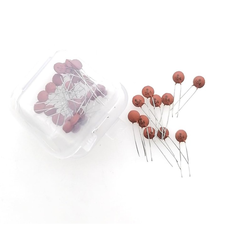 20pcs. of 104 Ceramic Capacitor 0.1uF 100nF Low Voltage DIP