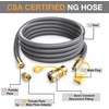PatioGem 12FT 1/2 inch Natural Gas Hose with Quick Connect