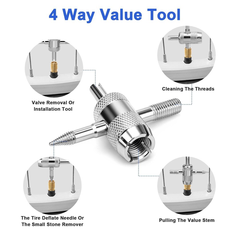 Tire Repair Kit, Tire Valve Tool Kit, Valve Core Remover