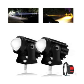 Lista Original Dc Power 18W Mini Gun Driving Fog LED Light Universal For All Models Of Motorcycle,Bikes,Scooters,Projector(Pack Of 2,Yellow&White 1 Month Warranty,