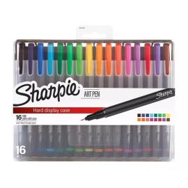 Sharpie Art Pens, Fine Point, Assorted Colors, Hard Case, 16 Count (1983966) New