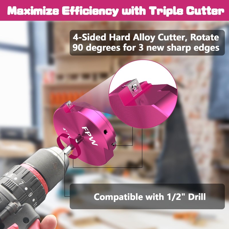Original Design Patent Triple Inserts 1-1/4 Inch PVC Pipe Reamer,