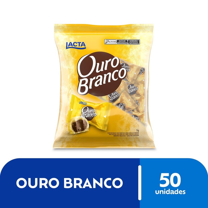 Ouro Branco Brazilian White Chocolate Bonbons Lacta | 2.2 lbs,