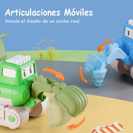 Juego de 4 piezas de vehículos de construcción para niños, camión de juguete, excavadora, camión perforador y apisonadora, juguetes de coches para niños, adecuados para niños a partir de 3 años