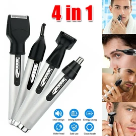 4 in 1 Rechargeable Eyebrow Ear Nose Beard Trimmer Set Mens Hair Clipper Shaver