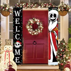 Nightmare Before Christmas Decorations Outdoor Jack Skellington Christmas Banner Christmas Xmas Winter Holiday Decorations and Supplies for Home