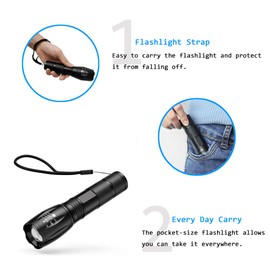 GaiGaiMall 2 Pack Warm Light Flashlight Single Mode Warm Flash Light for Eye Care Reading Hunting Fishing Aviation