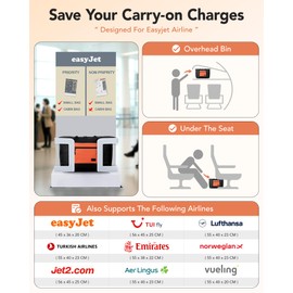 Lekesky Easyjet Cabin Bags 45 x 36 x 20 - Underseat Holdall Travel Bag for Weekend, Overnight, Gym, Sports or Hospital(Black)