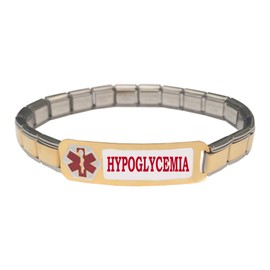 Hypoglycemia Hypoglycemic Medical Alert Stainless Steel 9mm Italian Charm Starter Bracelet