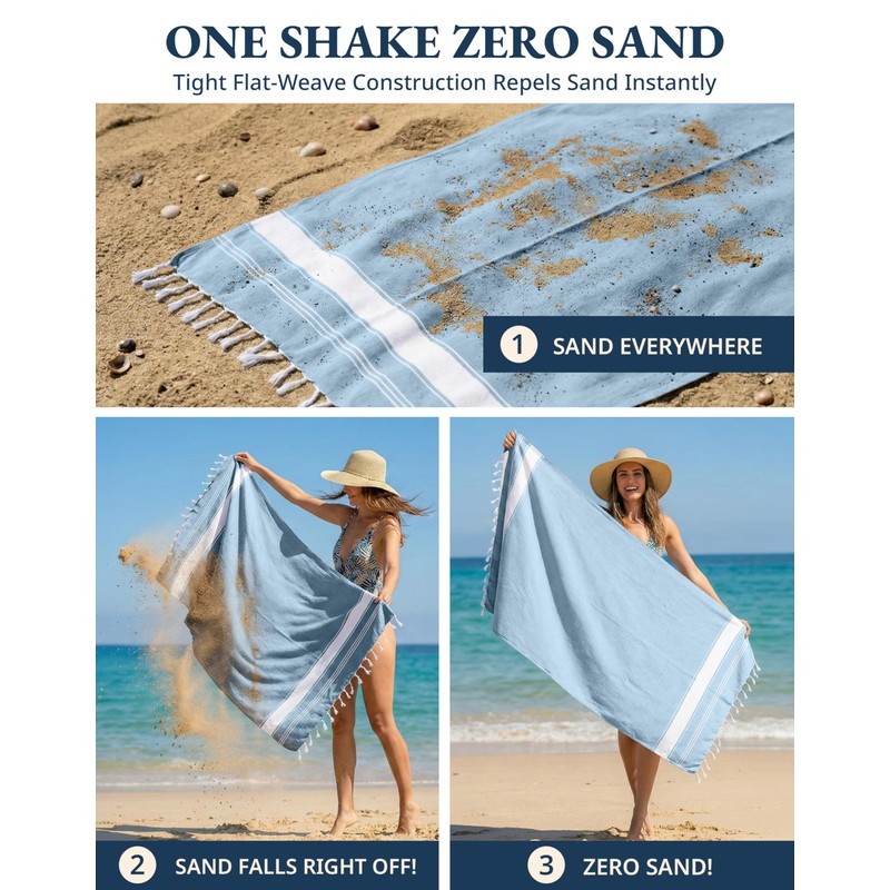 LANE LINEN Beach Towel 4 Pack, Oversized Beach Towels for