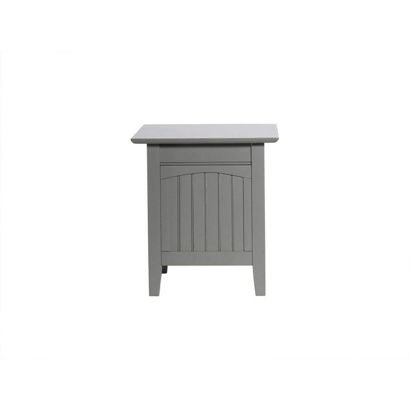 Atlantic Furniture Nantucket End Table with Charging Station, Grey