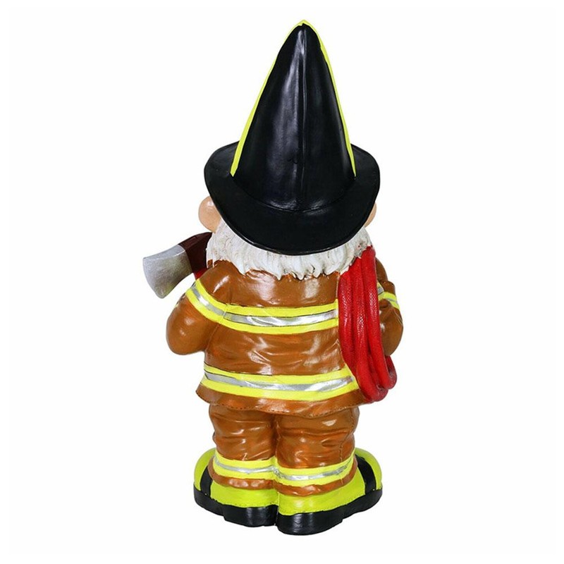 Dwarf Old Man Statue Black Hat Fireman Resin Sculptures Old