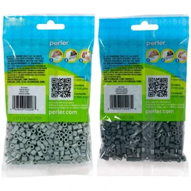 Perler Bead Bag 1000, Bundle of Pewter and Charcoal (2 Pack)