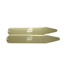 Kiola Designs Gold Toned Etched Pound Sign Hash Tag Symbol Collar Stays