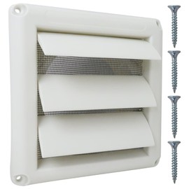 Gxcdizx [2025 Upgraded] 4" Dryer Vent Cover for Exterior Wall Vent Hood Outlet with Screen Includes 4 Screws (White)