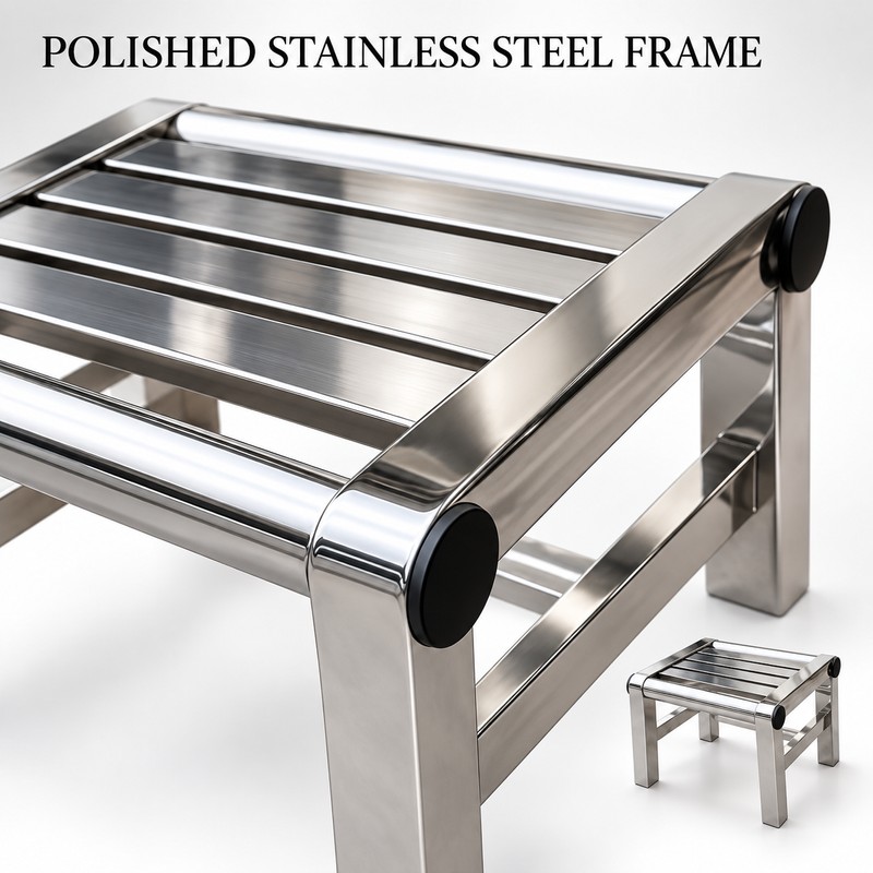 Stainless Steel Low Step Stool, 9.45 x 7.05 x 5.91