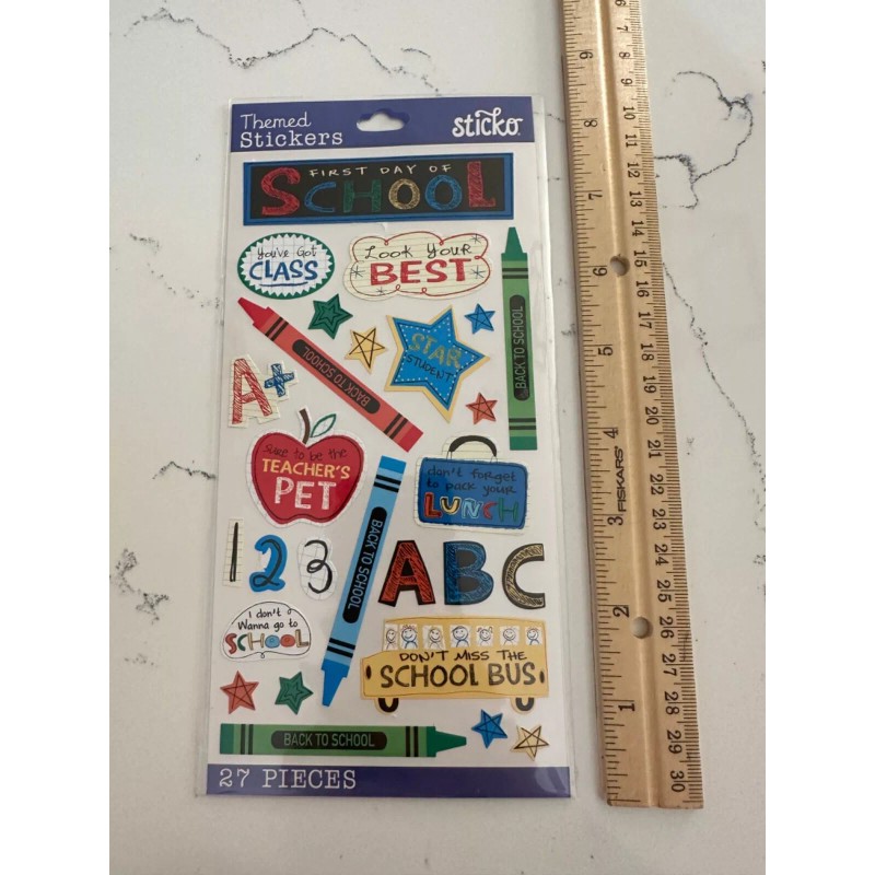 Sticko Themed Sticker 27PC First Day of School Numbers A