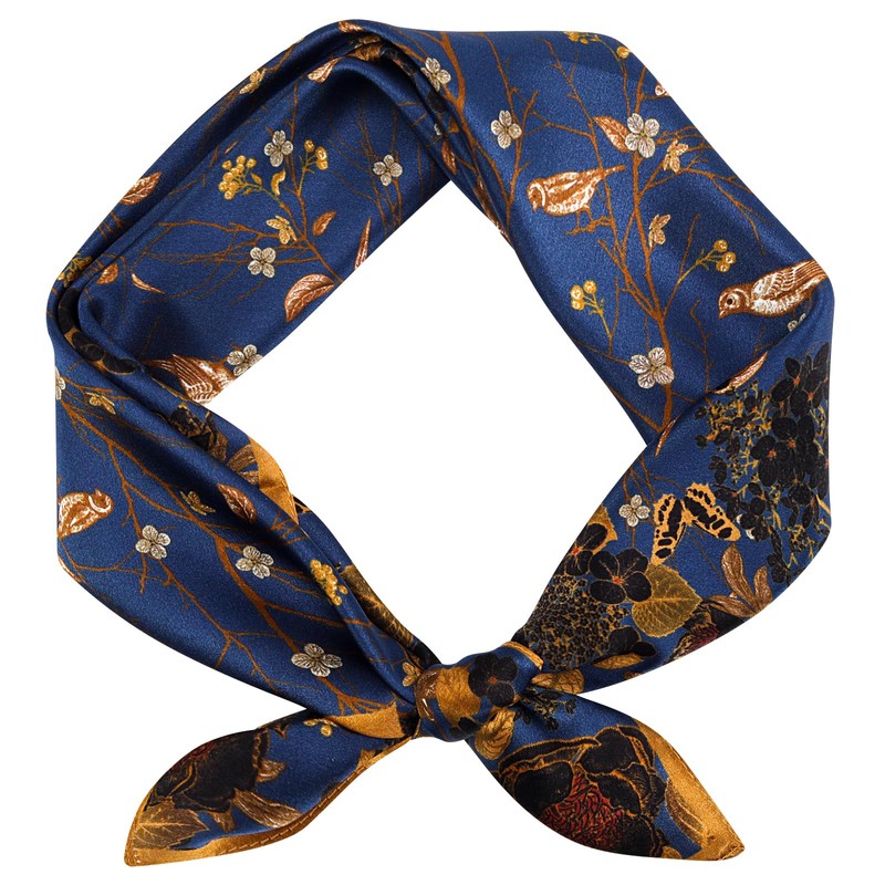 Stlvoll 100% Silk Head Scarf for Women - 27" Hair