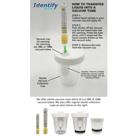 Identify Health Vacuum Urine Specimen Tubes | 100 Pack | 5 ML Non-Additive Urine Collection Yellow Cap, Sterile 13x75 MM