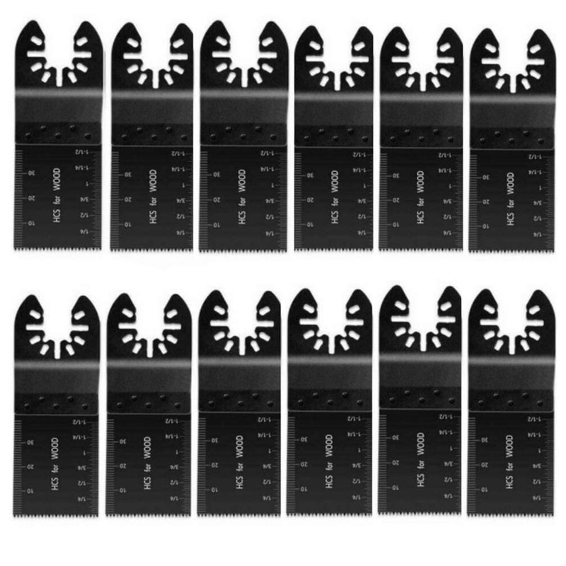 12PCS Wood Oscillating Multi Tool Quick Release Saw Blades 34mm,