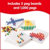 edxeducation Pegs and Peg Board Set | 1,000 Pegs and