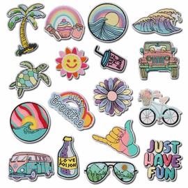 YUBBYSTU 17 Pieces Iron-on Patches,Random Assorted Styles Embroidered Iron on Patches DIY Sew Applique Patch Any Combination of Decorative Stickers for All Types of Fabrics.