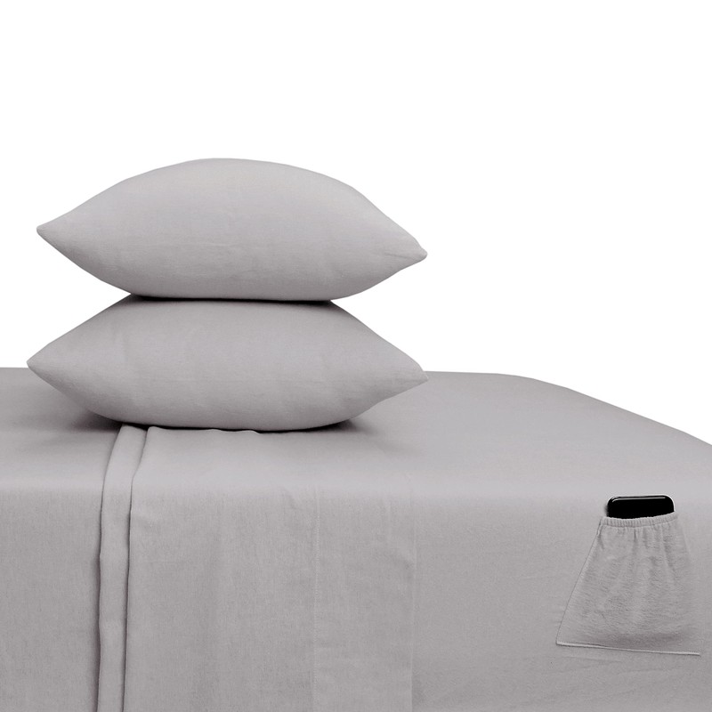 Sleepdown 100% Cotton 160 GSM Flannel Sheet Set - Frost