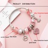 Rose Quartz Pink Women Girls Sparky Bangle Crystal Beads Bracelet