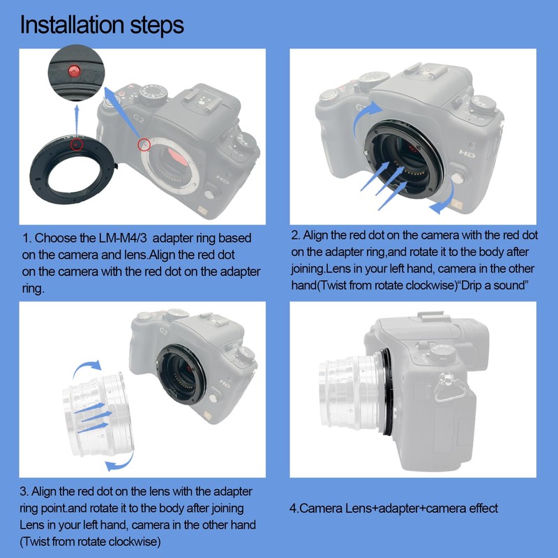 LM to M4/3 Adapter Compatible with for Leica M LM