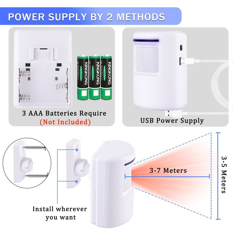 Shaogax Motion Sensor Alarm System, Wireless Home Security Driveway Alarm